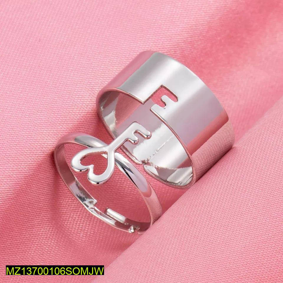 2 Pcs Trendy Lock And Key Rings