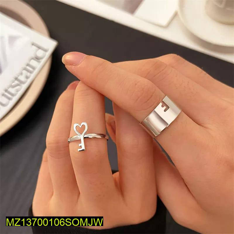 2 Pcs Trendy Lock And Key Rings